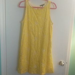Yellow and White Floral Dress